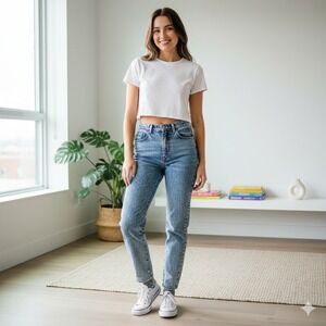 Vintage Pure Jeanswear Women's Acid Wash High Waisted Mom Jeans - Size 11‎